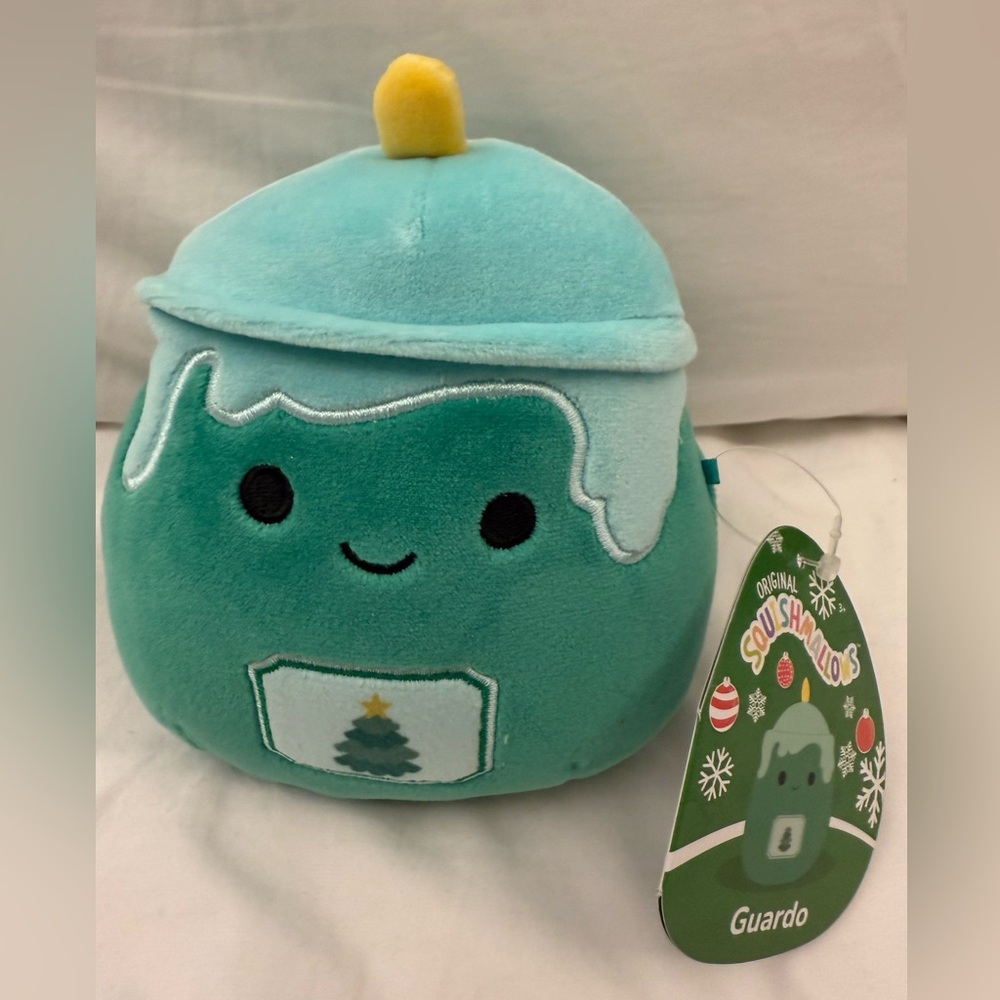 NEW Squishmallows 5” Inch Guardo The Green Christmas Tree Candle Holiday Squad